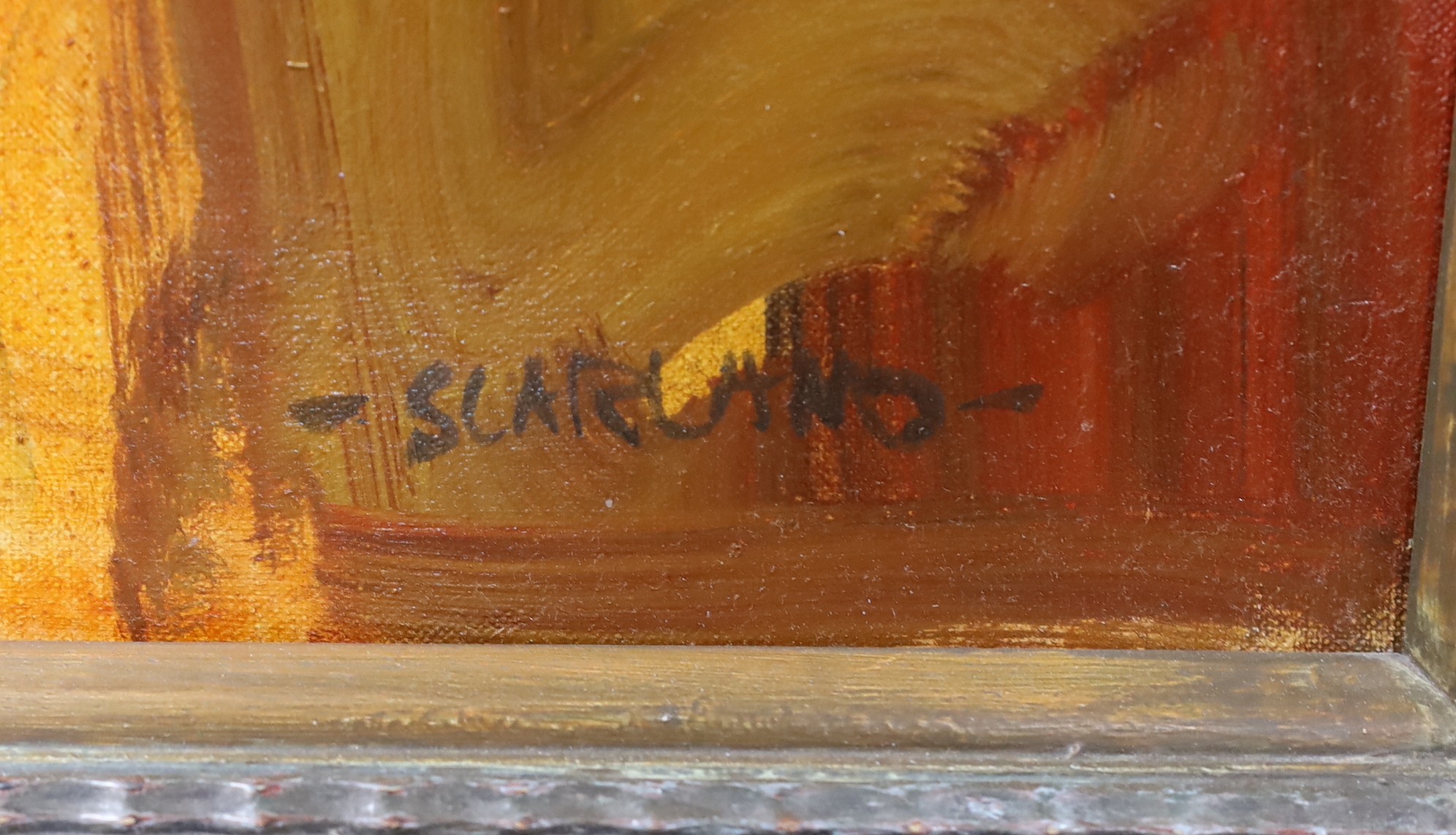John Scarland (b.1947), oil on board, 'The Mirror', signed, 80 x 120cm